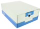 Tiroir d'archivage Tirofast 28x36,5x14, en carton blanc/bleu,image 1