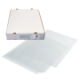 Boîte de 100 pochettes coin A4, en polypro grainé incolore,image 1