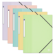 Chemise 3 rabats à élastiques School Life A4, en polypro coloris pastels assortis (5),image 1