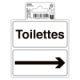 Picto Toilettes + flèche adhésif 10 x 10 cm,image 1