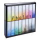 Album photos Rainbow 22,5x22cm, 100p. à pochettes/200 photos 10x15, reliure rigide noire,image 1