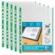 Sachet de 10 pochettes perforées, A4, en PP lisse 9/100e, bord coloré vert,image 1